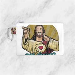 Buddy Christ Canvas Cosmetic Bag (small) by Valentinaart
