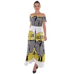 Chinese New Year ¨c Year Of The Ox Off Shoulder Open Front Chiffon Dress by Valentinaart
