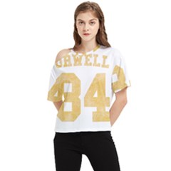 Orwell 84 One Shoulder Cut Out Tee by Valentinaart