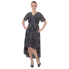 Mellow Mandala  Front Wrap High Low Dress by MRNStudios