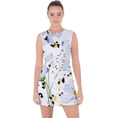 Tree Poppies  Lace Up Front Bodycon Dress by Sobalvarro