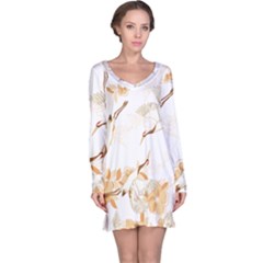 Birds And Flowers  Long Sleeve Nightdress by Sobalvarro