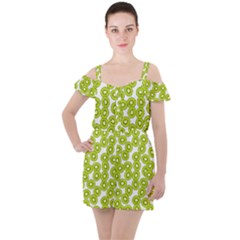 Fruit Life 4 Ruffle Cut Out Chiffon Playsuit by Valentinaart