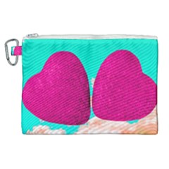 Two Hearts Canvas Cosmetic Bag (xl) by essentialimage