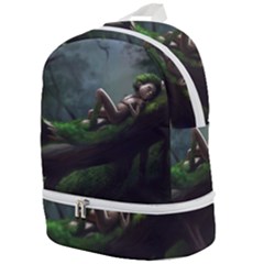 Wooden Child Resting On A Tree From Fonebook Zip Bottom Backpack by 2853937