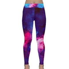 Colorful Pink And Blue Disco Smoke - Mist, Digital Art Classic Yoga Leggings by picsaspassion