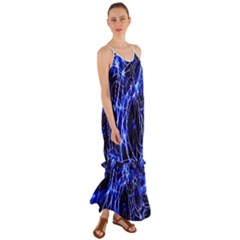 Lines Flash Light Mystical Fantasy Cami Maxi Ruffle Chiffon Dress by Dutashop