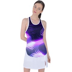 Illustration Scene Blue Racer Back Mesh Tank Top by Dutashop