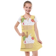 Ice Cream Dessert Summer Kids  Cross Web Dress by Dutashop