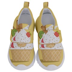 Ice Cream Dessert Summer Kids  Velcro No Lace Shoes by Dutashop