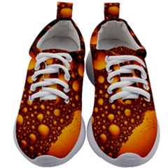 Bubbles Abstract Art Gold Golden Kids Athletic Shoes by Dutashop