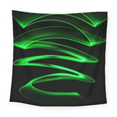 Green Light Painting Zig-zag Square Tapestry (large) by Dutashop
