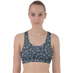 Intricate Texture Ornate Camouflage Pattern Back Weave Sports Bra by dflcprintsclothing
