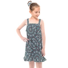 Intricate Texture Ornate Camouflage Pattern Kids  Overall Dress by dflcprintsclothing