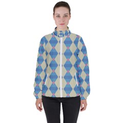 Pattern Texture Chevron Women s High Neck Windbreaker by Dutashop