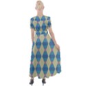 Pattern Texture Chevron Button Up Short Sleeve Maxi Dress View2