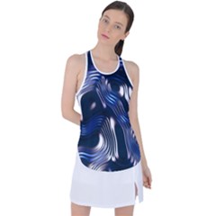 Structure Blue Background Racer Back Mesh Tank Top by Dutashop