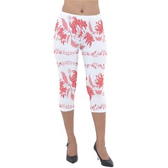 Folk Ornament Lightweight Velour Capri Leggings  by Eskimos