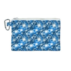 Star Hexagon Deep Blue Light Canvas Cosmetic Bag (medium) by Dutashop