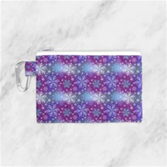 Snow Blue Purple Tulip Canvas Cosmetic Bag (small) by Dutashop