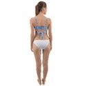Metallic Blue Shiny Reflective Wrap Around Bikini Top View2