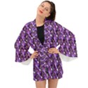 Flowers Into A Decorative Field Of Bloom Popart Long Sleeve Kimono View1