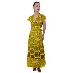 Hexagon Windows Flutter Sleeve Maxi Dress by essentialimage365