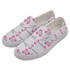 Pink Folk Flowers Men s Canvas Slip Ons by Eskimos