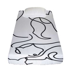 Cats Line Art  Fitted Sheet (single Size) by Sobalvarro