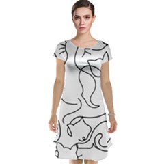 Cats Line Art  Cap Sleeve Nightdress by Sobalvarro
