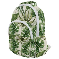Tropical Leaves Rounded Multi Pocket Backpack by goljakoff