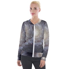Spiral Galaxy Velvet Zip Up Jacket by ExtraAwesomeSauce