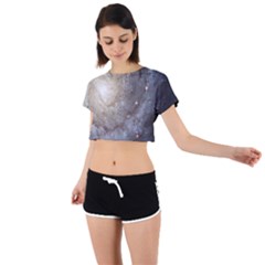 Spiral Galaxy Tie Back Short Sleeve Crop Tee by ExtraAwesomeSauce