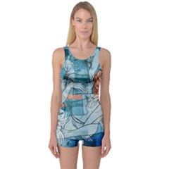 Retro Girls One Piece Boyleg Swimsuit by ExtraAwesomeSauce