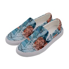 Retro Girls Women s Canvas Slip Ons by ExtraAwesomeSauce