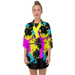 Splatter Splatter Half Sleeve Chiffon Kimono by ExtraAwesomeSauce
