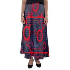 Tech - Red Flared Maxi Skirt by ExtraAwesomeSauce