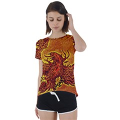 Phoenix Rising Short Sleeve Foldover Tee by ExtraAwesomeSauce