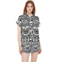 Sugar Skulls Bw Chiffon Lounge Set by ExtraAwesomeSauce