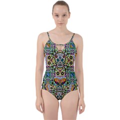 Sugar Skulls Pattern Cut Out Top Tankini Set by ExtraAwesomeSauce