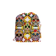 Sugar Skulls Drawstring Pouch (medium) by ExtraAwesomeSauce