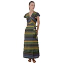 Multicolored Linear Abstract Print Flutter Sleeve Maxi Dress View1