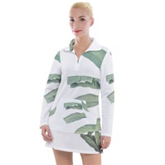 Banana Leaf Women s Long Sleeve Casual Dress by goljakoff