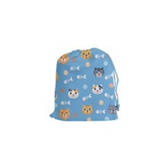 Cute Cat Pattern Drawstring Pouch (xs) by ExtraAwesomeSauce