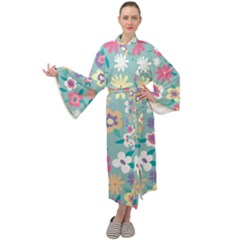 Floral Pattern Maxi Velour Kimono by ExtraAwesomeSauce
