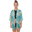 Floral Pattern Open Front Chiffon Kimono View1