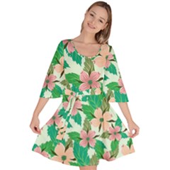 Floral Pattern Velour Kimono Dress by ExtraAwesomeSauce