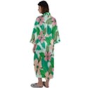 Floral Pattern Maxi Satin Kimono View2