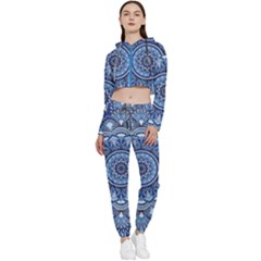 Mandela Flower Cropped Zip Up Lounge Set by ExtraAwesomeSauce