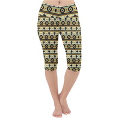 Native American Pattern Lightweight Velour Cropped Yoga Leggings by ExtraAwesomeSauce